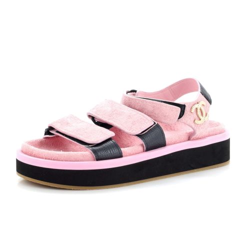 Women's Two Strap Velcro Dad Sandals Suede