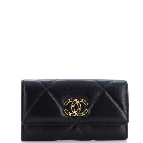 19 Flap Wallet Quilted Lambskin Long