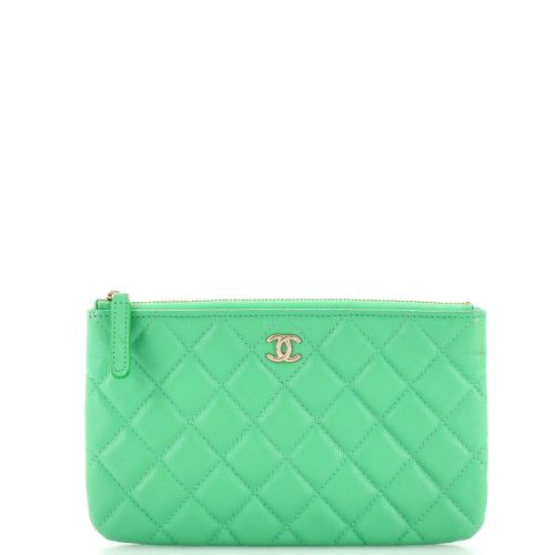 Classic O Case Pouch Quilted Caviar Small