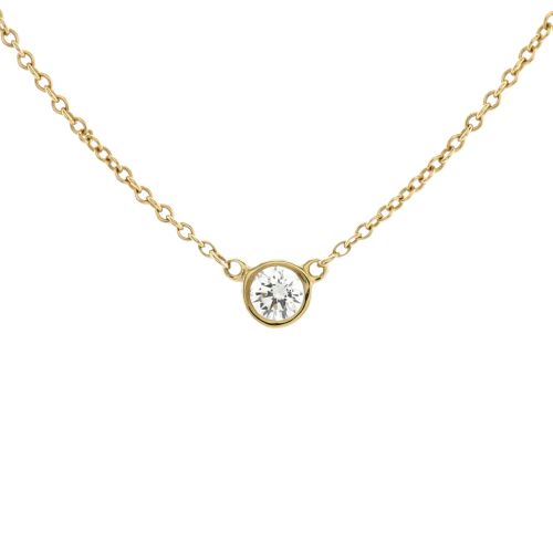 Elsa Peretti Diamonds By The Yard Pendant Necklace 18K Yellow Gold and Diamond 0.10-0.19CT