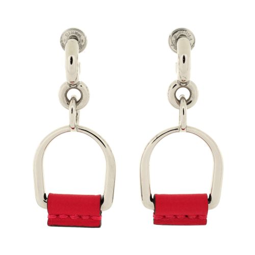 Heritage Equestre Dangle Earrings Metal with Leather Small