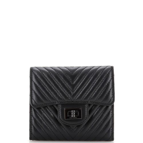 So Black Reissue Flap Wallet Chevron Aged Calfskin Compact