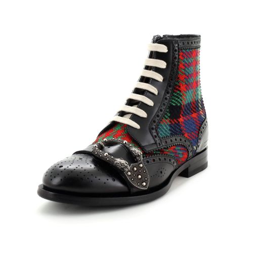 Men's Queercore Lace Up Boots Tartan and Leather