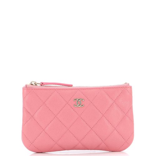 Classic O Case Pouch Quilted Caviar Mini