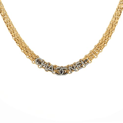 CC Chain Link Choker Necklace Metal