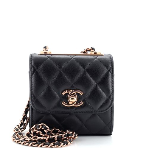 Trendy CC Clutch with Chain Quilted Lambskin Small