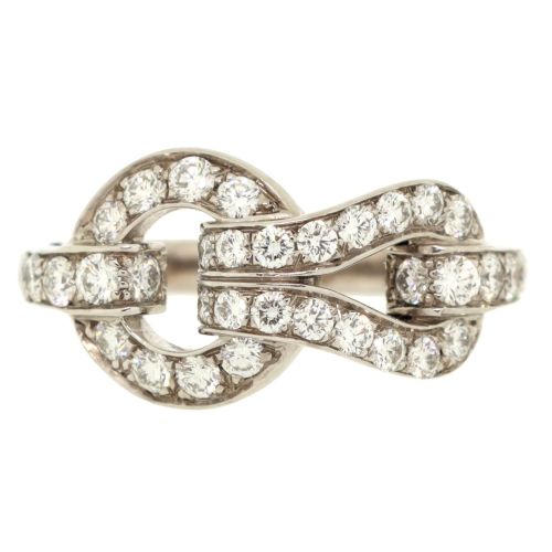 Agrafe Ring 18K White Gold and Diamonds Small