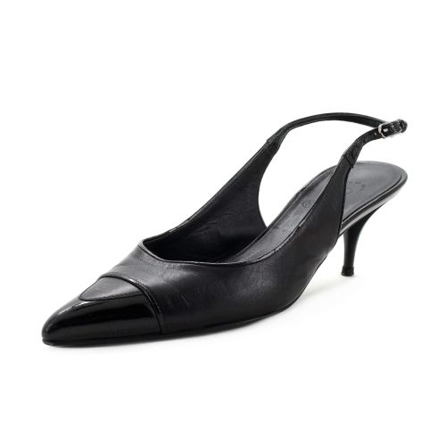 Women's Pointed Toe CC Slingback Pumps Leather