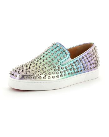 Women's Roller Boat Sneakers Spiked Ombre Leather