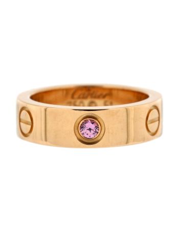 Love Band 1 Sapphire Ring 18K Rose Gold with Pink Sapphire