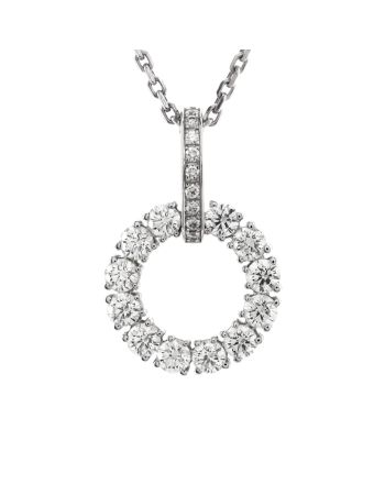 Circle Necklace 18K White Gold with Diamonds