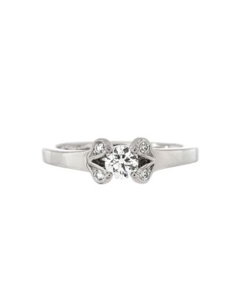 Ballerine Solitaire Ring Platinum with RBC Diamond E/VS1 0.23CT