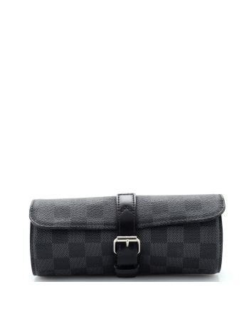 3 Watch Case Damier Graphite