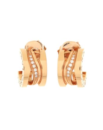 B.Zero1 Legend Hoop Earrings 18K Rose Gold and Diamonds Small