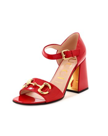 Women's Baby Buckle Horsebit Ankle Strap Sandals Patent