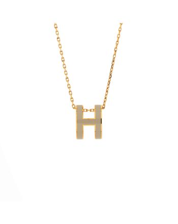 Pop H Pendant Chain Necklace Metal and Enamel Mini