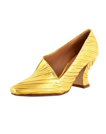 Women's Folded Almond Pumps Lame