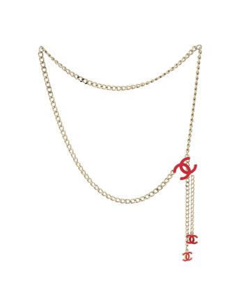 CC Charm Chain Belt Metal with Enamel 75